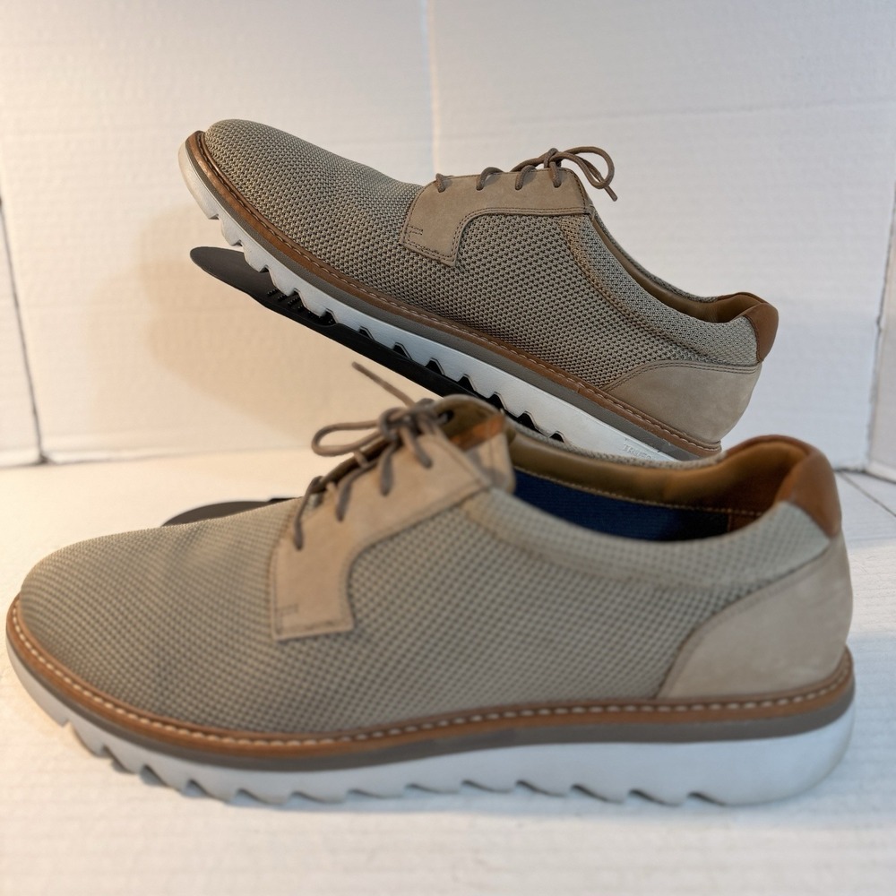 Johnston & Murphy Mens 13 Ralston Braydon Plain Toe Knit Lace-Up Oxford Tru Foam
